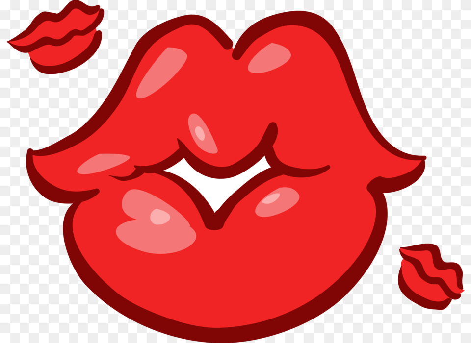 Vector Illustration Of Mouth Lips Blowing Kisses Cartoon Lips Blowing Kiss, Body Part, Person, Food, Ketchup Png Image