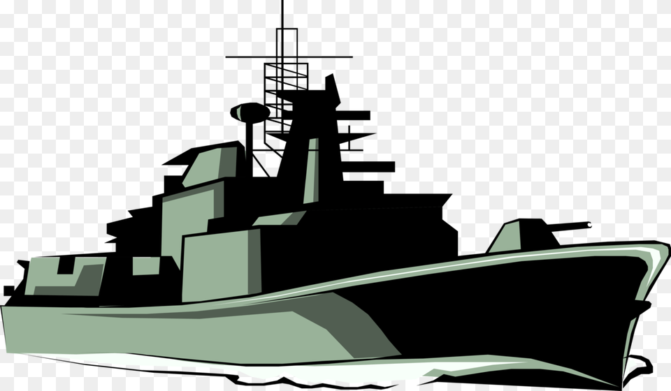 Vector Illustration Of Naval Frigate Ship Vessel Navy Ship Clipart, Watercraft, Vehicle, Transportation, Military Free Png Download