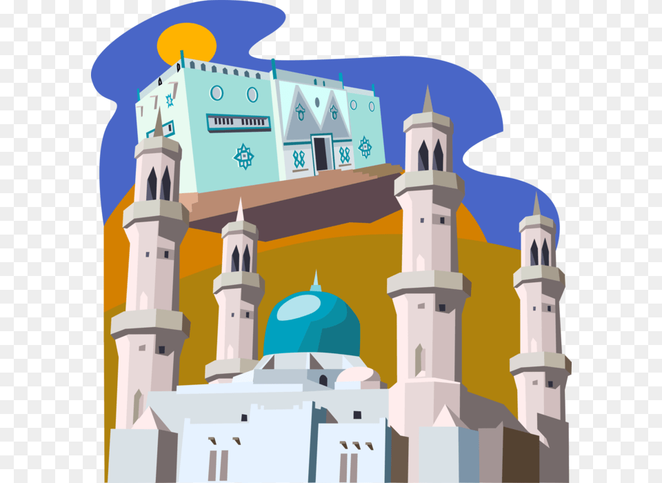 Vector Illustration Of Niger National Museum At Niamey Niamey, Architecture, Building, Dome, Mosque Png Image