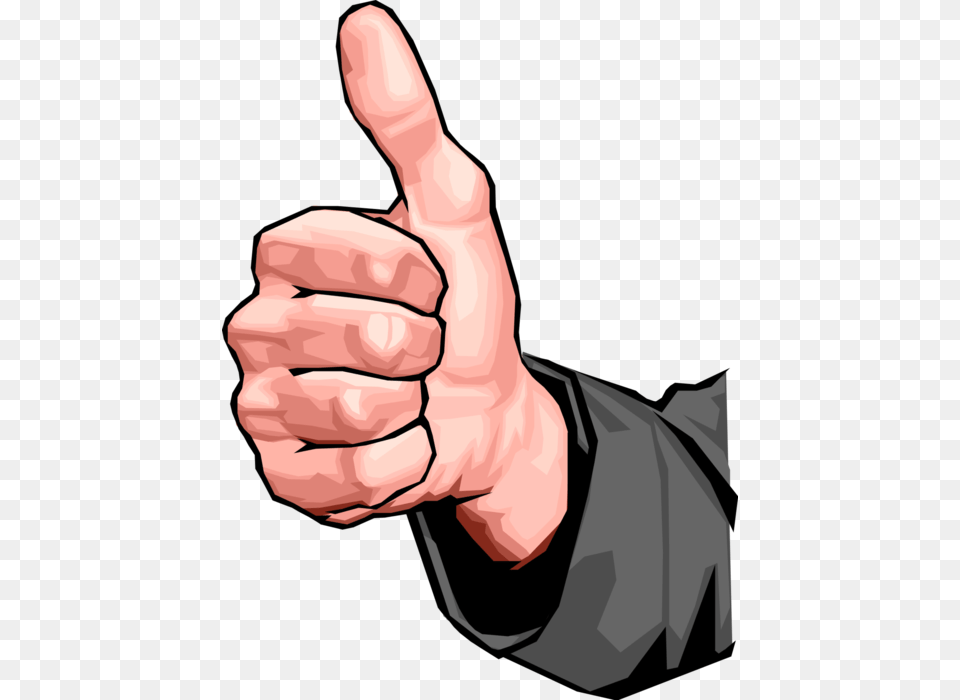 Vector Illustration Of Nonverbal Communication Hand Success Hand, Body Part, Finger, Person, Thumbs Up Free Png Download