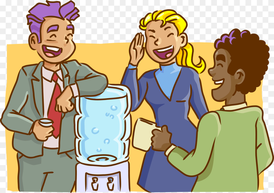 Vector Illustration Of Office Colleagues Engage In Cartoon Office Water Cooler, Baby, Person, Adult, Male Free Png