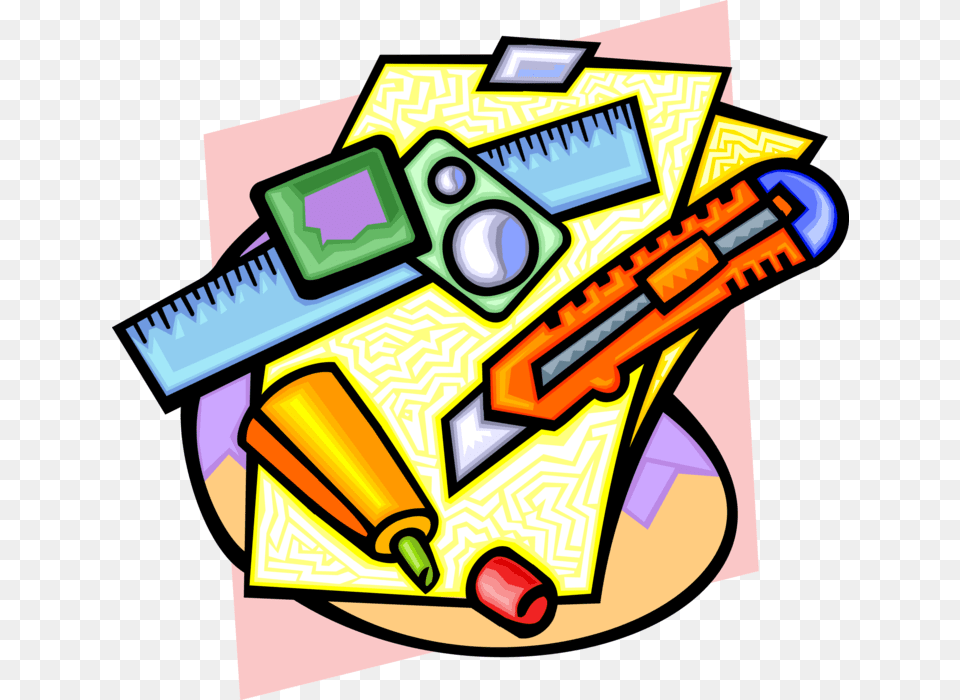 Vector Illustration Of Office Documents With Measuring Knutsel Plaatjes, Dynamite, Weapon, Art Free Transparent Png