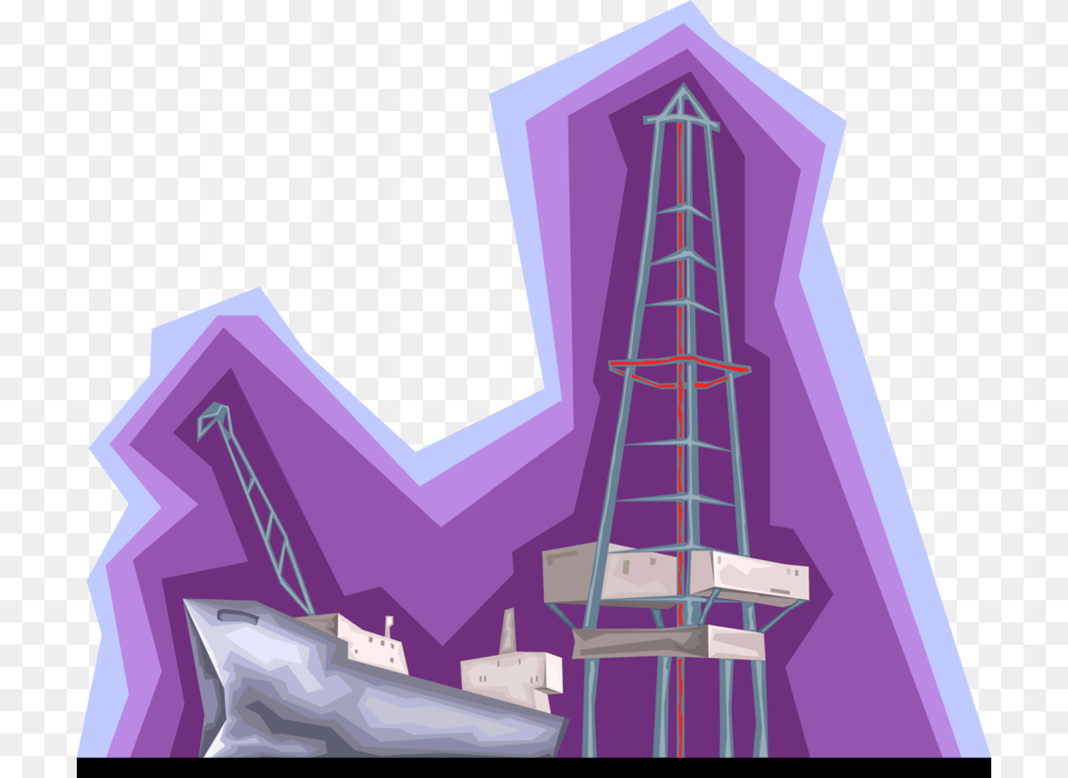 Vector Illustration Of Offshore Petroleum Fossil Fuel Illustration, Purple, City, Outdoors Png