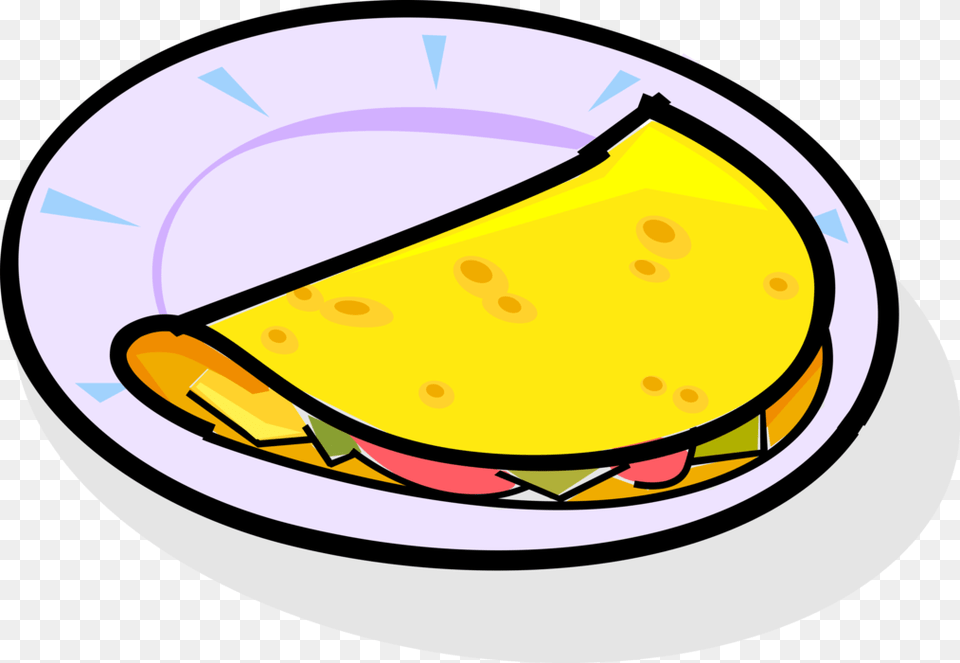 Vector Illustration Of Omelet Food Dish Made From Beaten Omelete Vetor, Bread, Meal, Disk Free Png Download