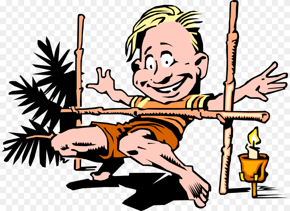 Vector Illustration Of On Holiday Vacation Male Dances Limbo Rock How Low Can You Go, Baby, Person, Face, Head Png