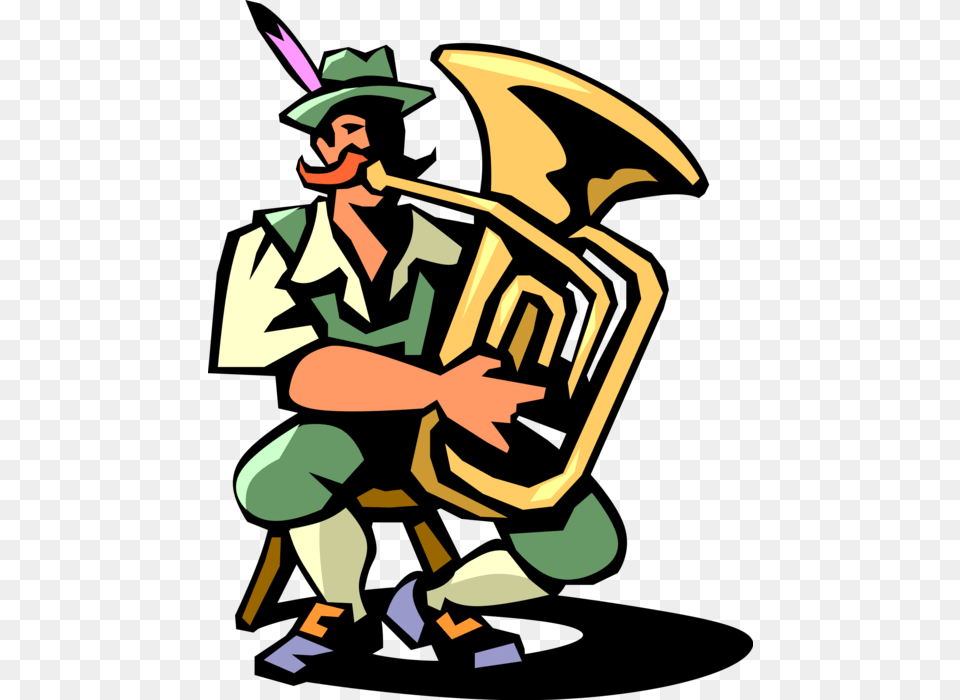 Vector Illustration Of Oom Pah Oompah Or Umpapa Tuba Illustration, Brass Section, Horn, Musical Instrument Free Png Download