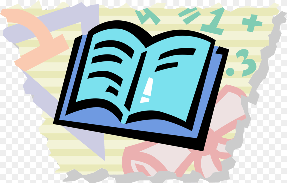 Vector Illustration Of Opened Schoolbook Textbook Book, Person, Publication, Reading, Face Free Png