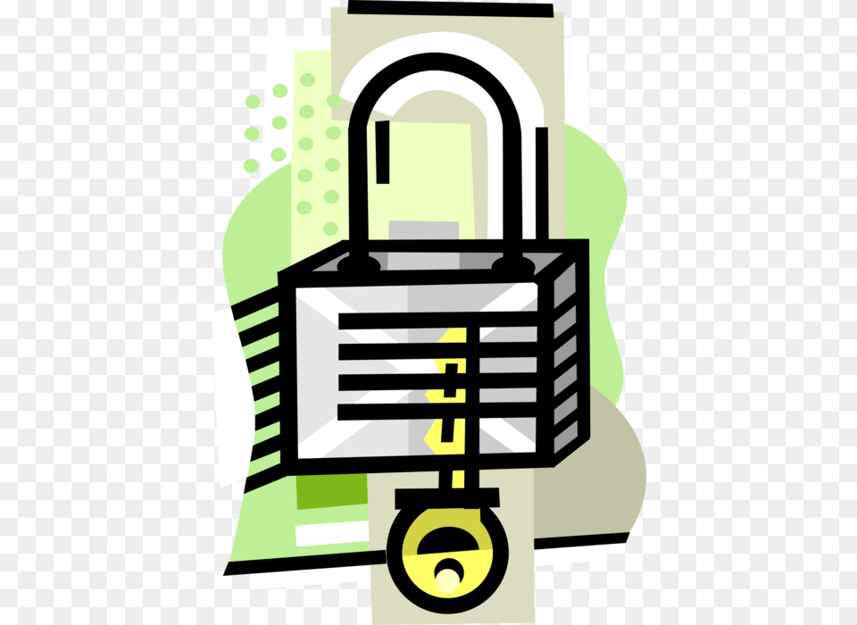 Vector Illustration Of Padlock Lock Mechanical Security, Ammunition, Grenade, Weapon Png Image