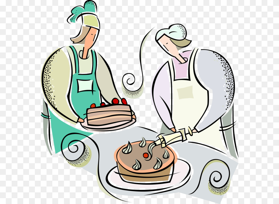 Vector Illustration Of Pastry Chef Decorating Cake Proyectos Socio Productivos Ya Elaborados, Adult, Person, Man, Male Png Image