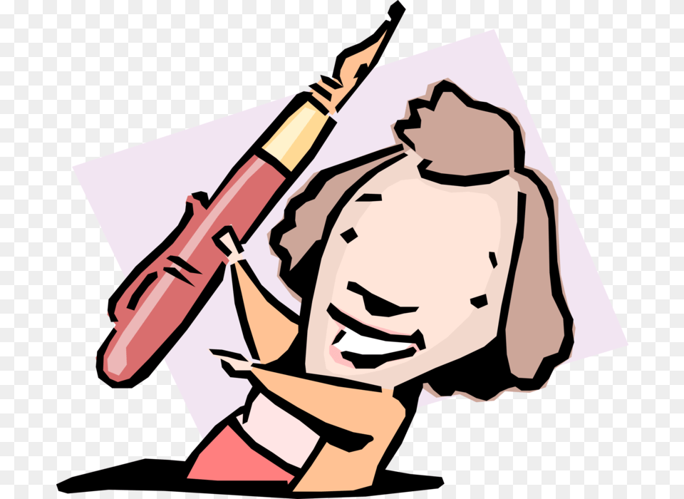 Vector Illustration Of Pen In Hand Idiom Businesswoman, Baby, Person, Face, Head Png