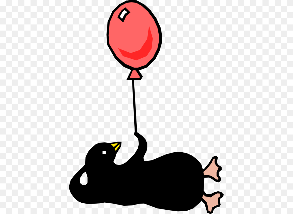 Vector Illustration Of Penguin With Red Balloon, Person Free Png Download