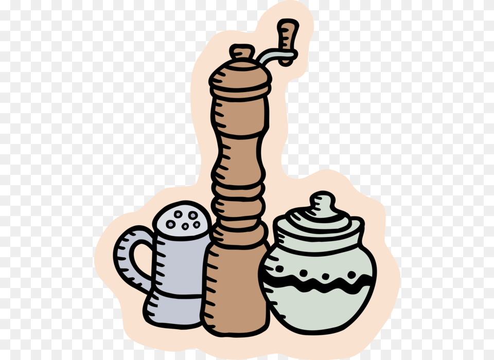 Vector Illustration Of Pepper Mill Grinder With Salt Illustration, Pottery, Jar, Chess, Game Png