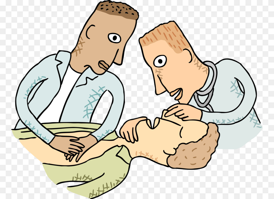 Vector Illustration Of Person Receiving Mouth To Mouth Mouth To Mouth Resuscitation Cartoon, Adult, Male, Man, Face Free Transparent Png
