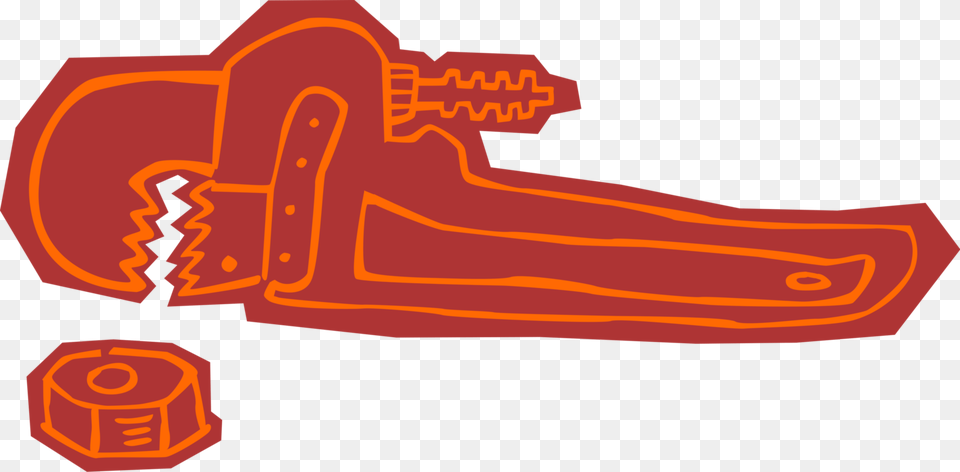 Vector Illustration Of Pipe Wrench Or Stillson Wrench, Dynamite, Weapon Free Png Download