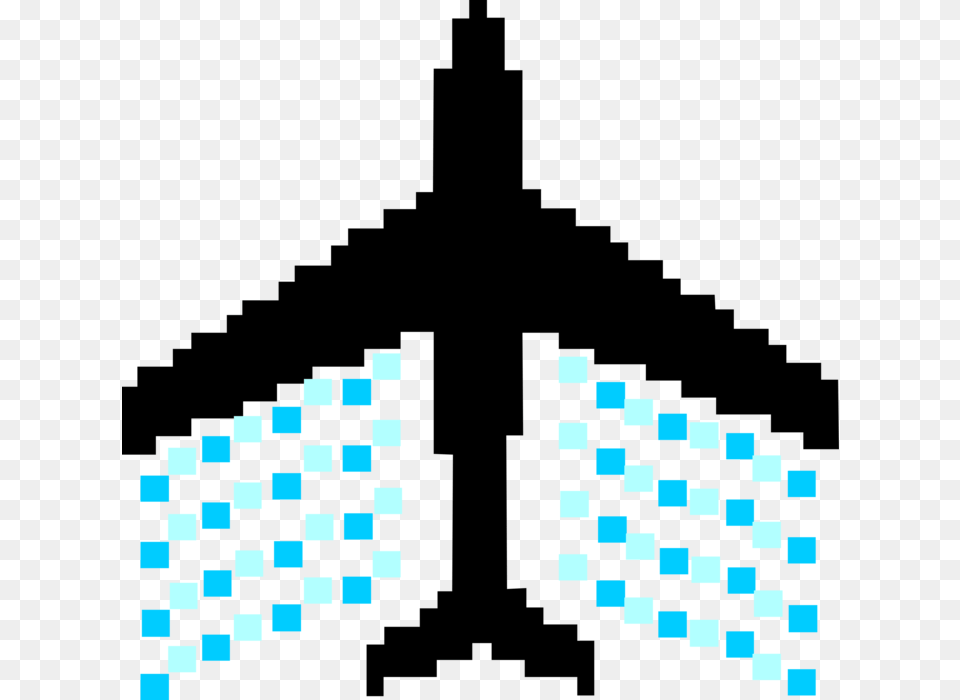 Vector Illustration Of Pixelated Bitmap Jet Aircraft Minecraft Pixel Art Windmill, Pattern, Qr Code Free Png