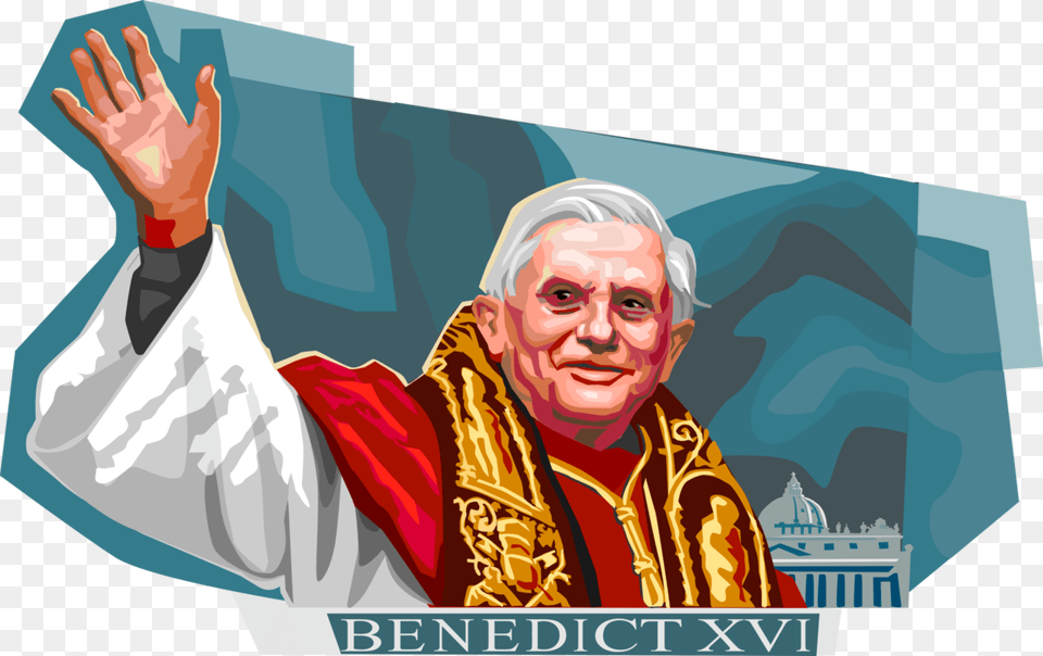 Vector Illustration Of Pope Benedict Xvi Pontiff Head Pope Benedict Xvi Transparent, Adult, Male, Man, Person Free Png