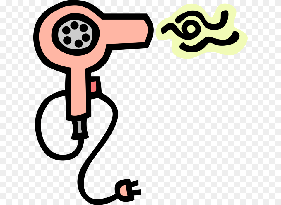 Vector Illustration Of Portable Electric Hair Dryer Hair Dryer, Appliance, Device, Electrical Device, Blow Dryer Png
