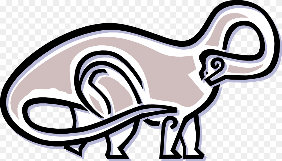 Vector Illustration Of Prehistoric Brontosaurus Dinosaur, Animal, Mammal Png Image