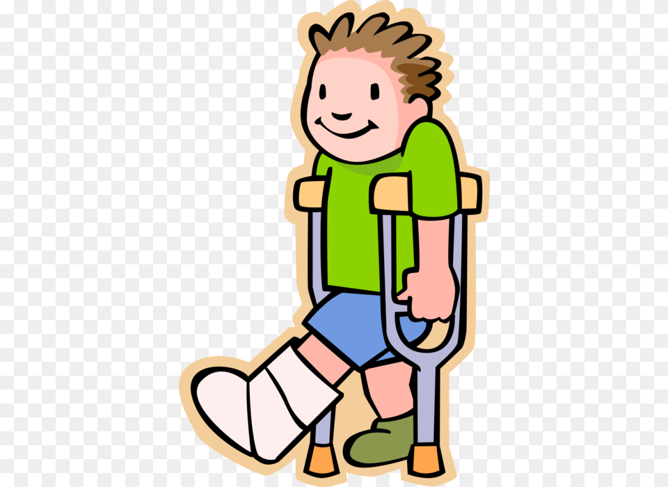 Vector Illustration Of Primary Or Elementary School Broken Leg Clipart, Cleaning, Person, Baby, Face Free Png