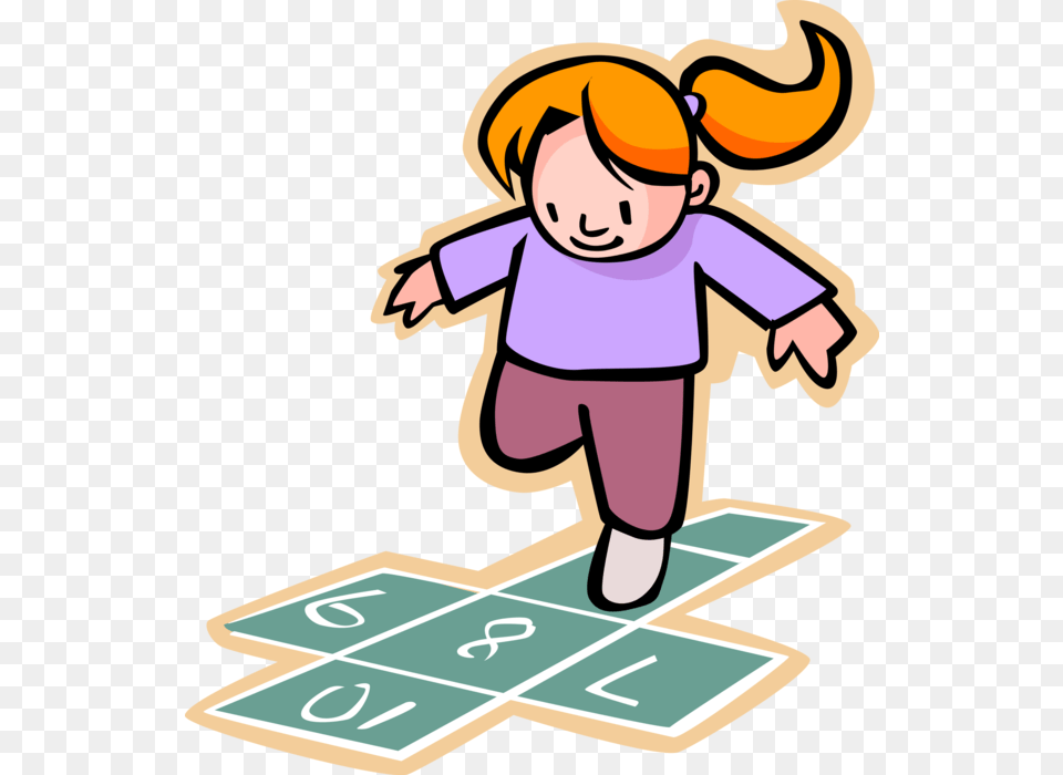 Vector Illustration Of Primary Or Elementary School Hopscotch Clipart, Baby, Person, Number, Symbol Png