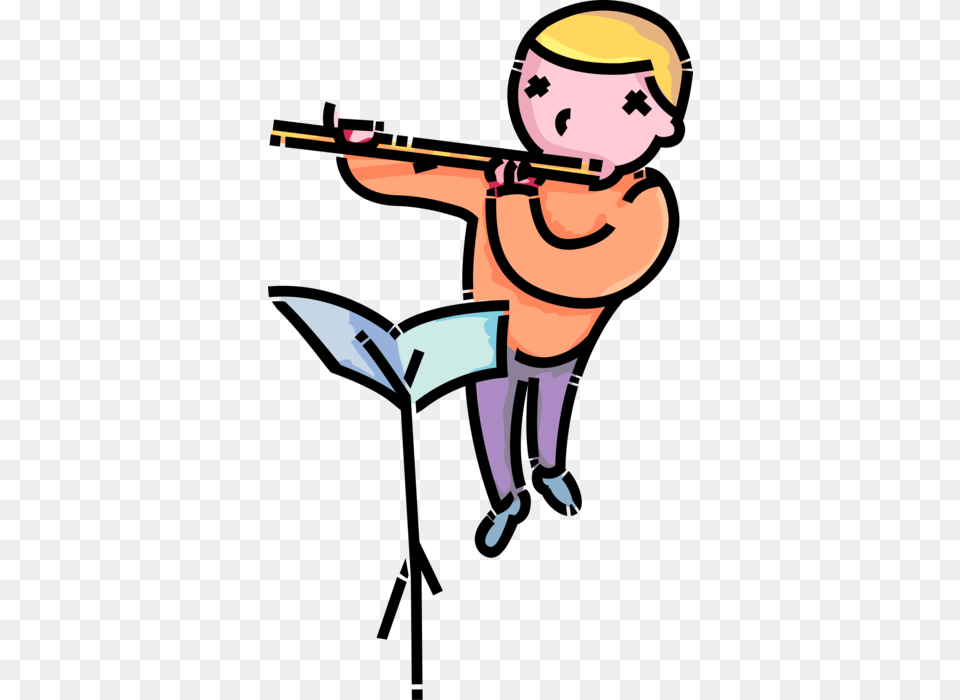 Vector Illustration Of Primary Or Elementary School Menino Tocando Flauta, Person, Face, Head, Cartoon Png Image