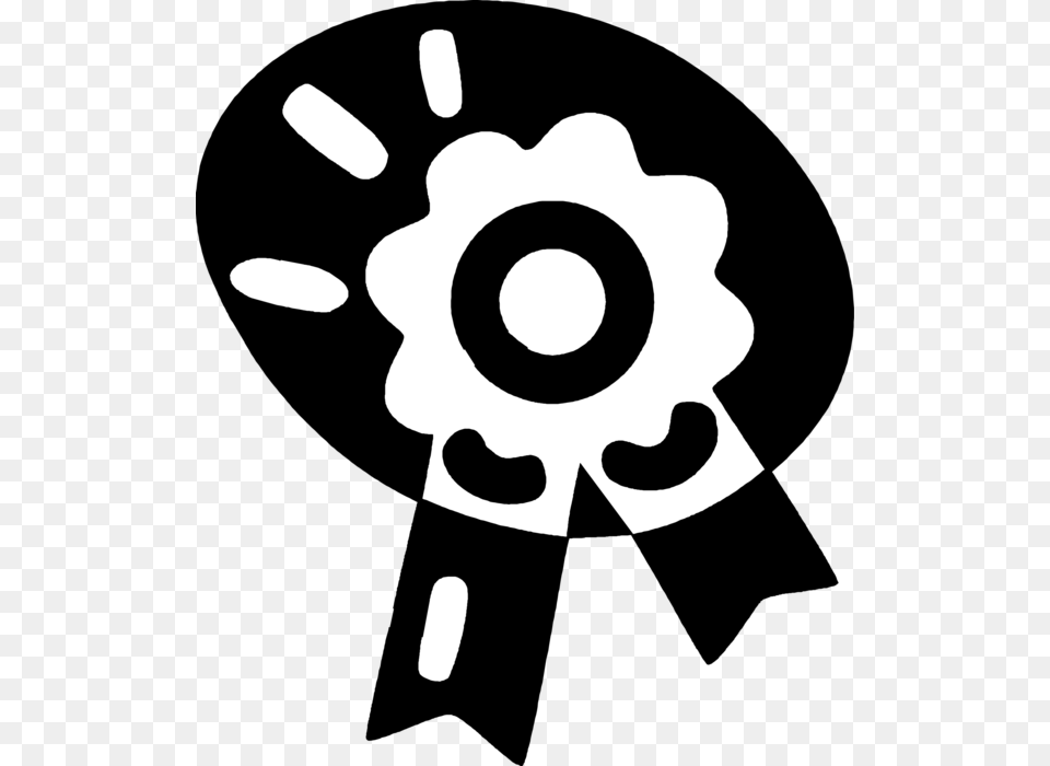 Vector Illustration Of Prize Ribbon First Place Ribbon, Stencil, Machine, Gear Free Png