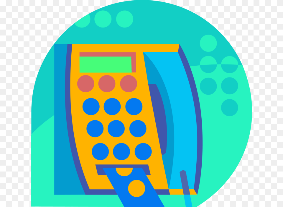 Vector Illustration Of Public Pay Phone Telecommunications Circle, Electronics, Calculator, Disk Free Png Download