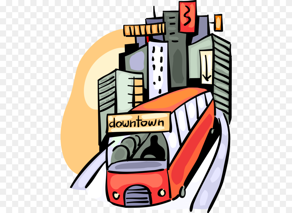 Vector Illustration Of Public Urban Transportation Urban Transportation Clipart, Bus, Vehicle, Bus Stop, Outdoors Free Transparent Png