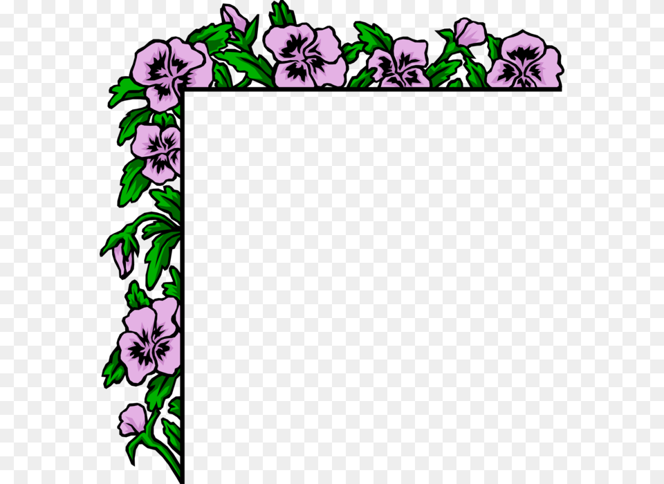 Vector Illustration Of Purple Flowers Border Poem On Mother In English, Flower, Plant, Art, Floral Design Free Transparent Png