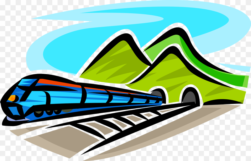 Vector Illustration Of Railroad Rail Transport Speeding, Art, Graphics, Terminal, Railway Free Png