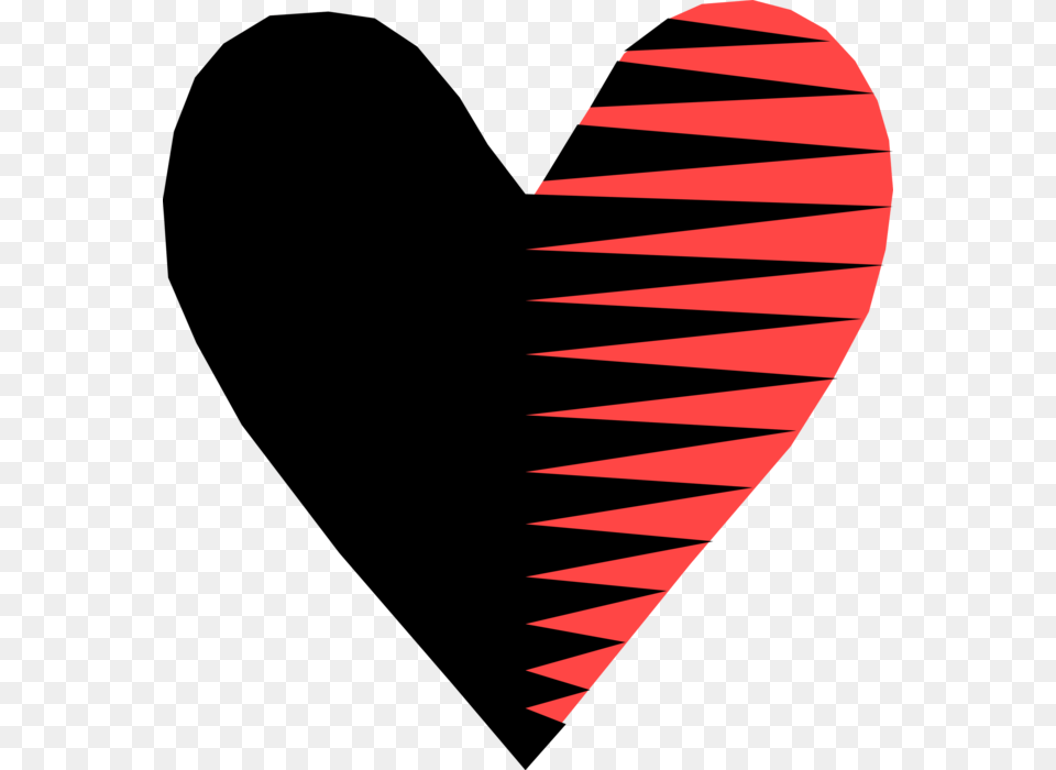 Vector Illustration Of Red And Black Romantic Love Heart, Nature, Outdoors, Sea, Water Free Png Download