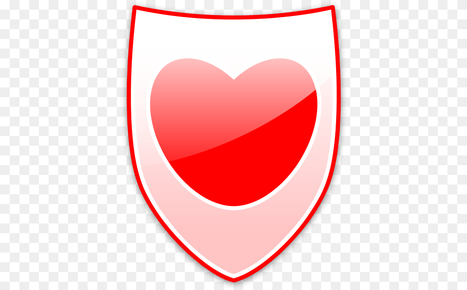 Vector Illustration Of Red Heart On A Shield Heart, Disk Png
