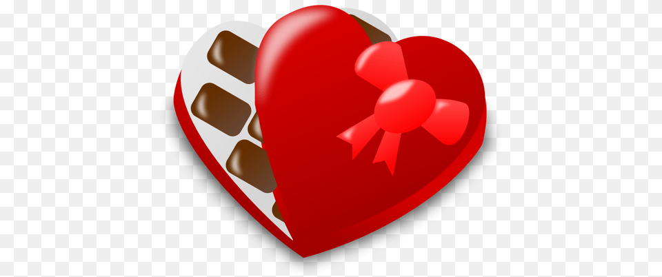 Vector Illustration Of Red Heart Shaped Chocolate Box Half Open Free Png Download