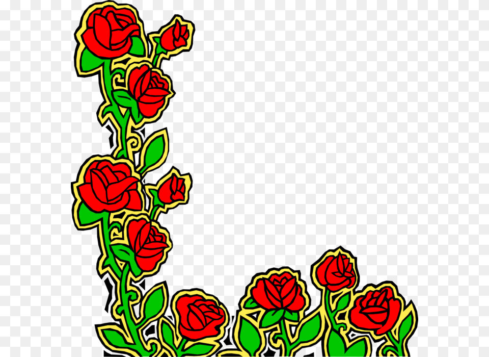 Vector Illustration Of Red Rose Garden Flowers Design Clip Art, Floral Design, Flower, Graphics, Pattern Free Transparent Png