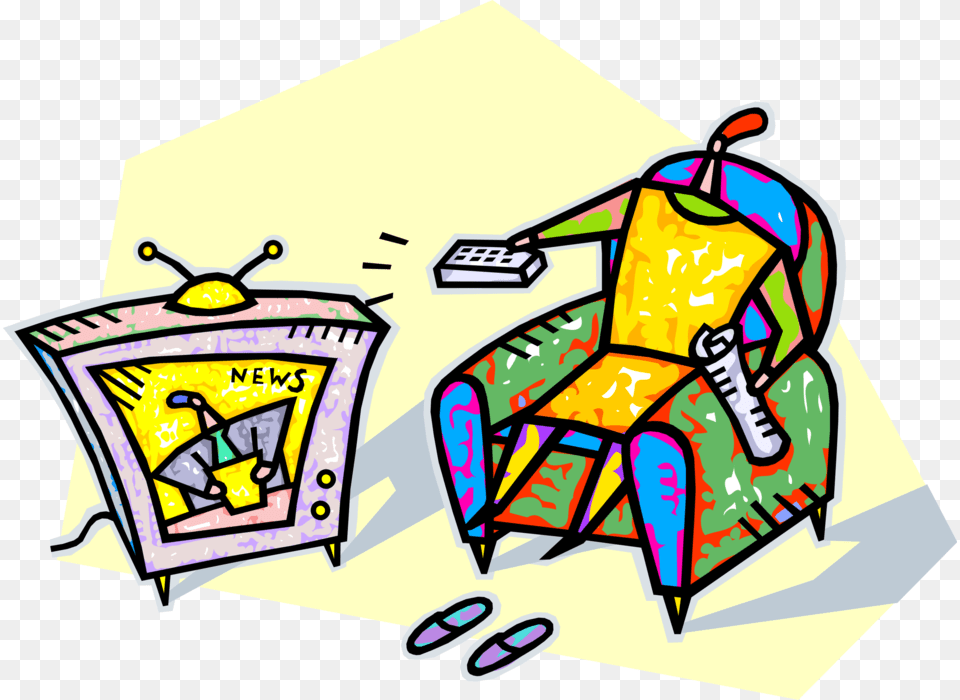 Vector Illustration Of Relaxing In Chair With Newspaper, Art, Doodle, Drawing, Bulldozer Free Png