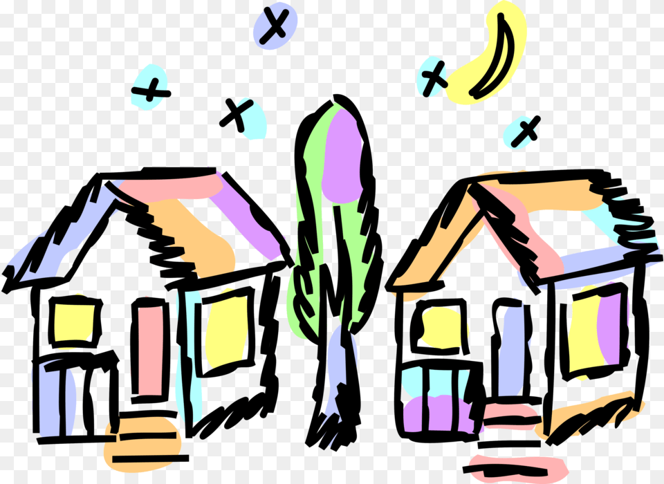 Vector Illustration Of Residence Dwelling Cabin Houses House, Art, Person, Adult, Male Free Transparent Png