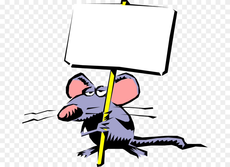 Vector Illustration Of Rodent Mouse With Protest Picket Save The World With Behavior Analysis, Lamp, People, Person, Baby Free Png Download