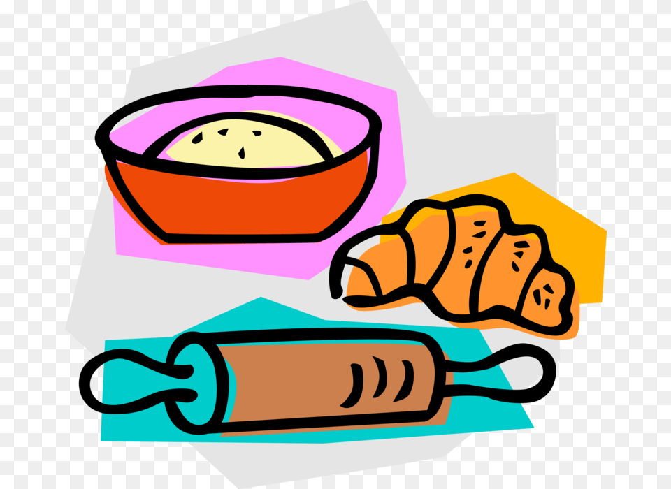 Vector Illustration Of Rolling Pin With Flour Dough Rolling Pin Clip Art, Dynamite, Weapon, Food Free Png Download