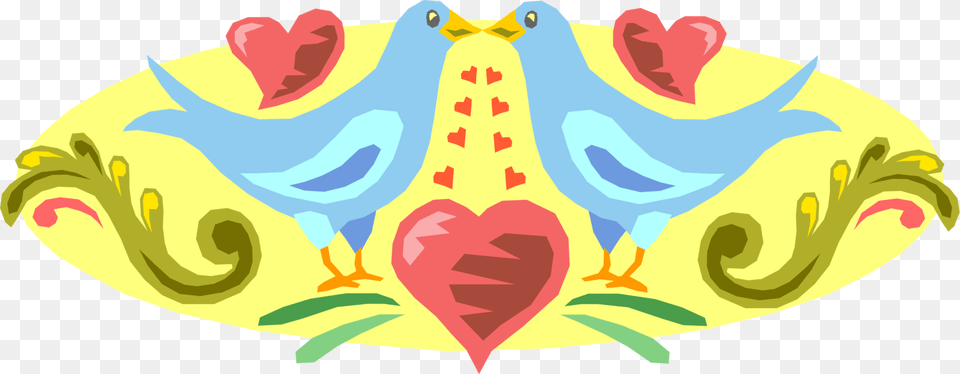 Vector Illustration Of Romantic Love Bird Animals With Visual Arts, Clothing, Hat, Baby, Person Free Png Download