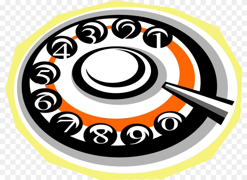 Vector Illustration Of Rotary Telephone Phone Dial Circle, Spiral, Coil, Machine, Rotor Png