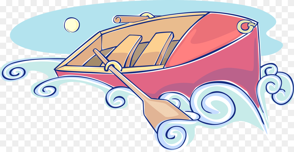 Vector Illustration Of Rowboat Or Row Boat Watercraft, Aircraft, Airplane, Art, Transportation Free Png Download