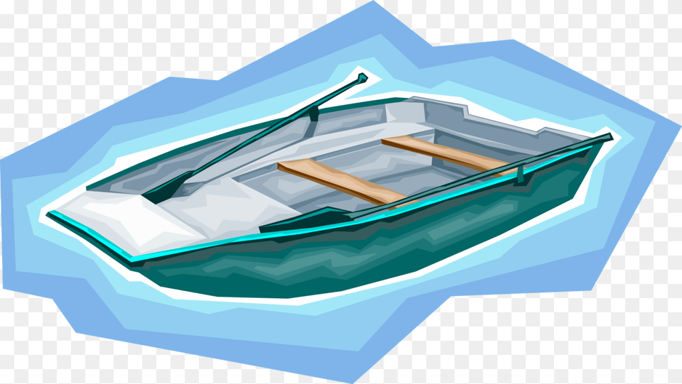 Vector Illustration Of Rowboat Or Row Boat Watercraft Dinghy, Transportation, Vehicle Free Transparent Png