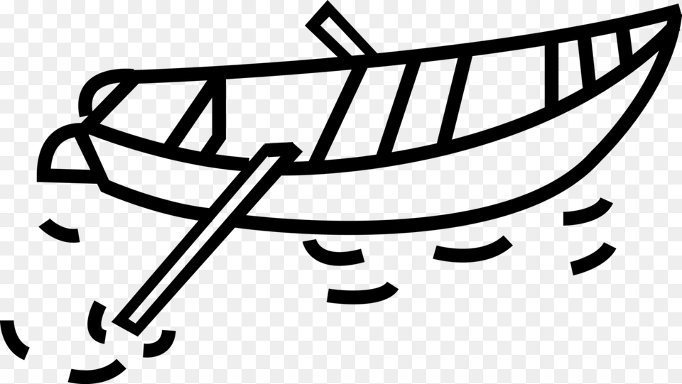 Vector Illustration Of Rowboat Or Row Boat Watercraft Nasreddin The Ferry Man, Gray Free Png