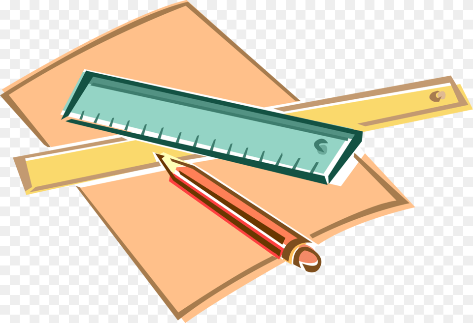 Vector Illustration Of Ruler Pencil Writing Instrument Pencil And Ruler, Cross, Symbol Png Image