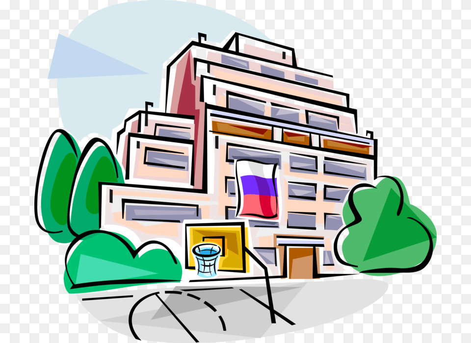 Vector Illustration Of Russian Academic School Building Russian School Clipart, Art, City, Drawing, Bulldozer Free Png
