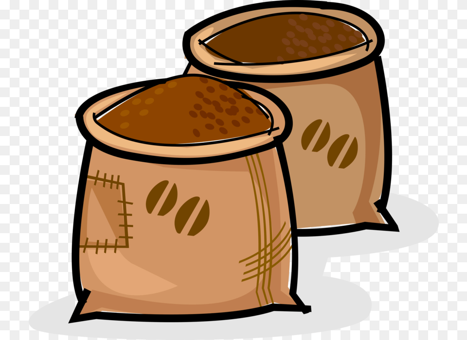 Vector Illustration Of Sacks Of Coffee Bean Seed Of Ground Coffee Clip Art, Bag, Sack Free Transparent Png