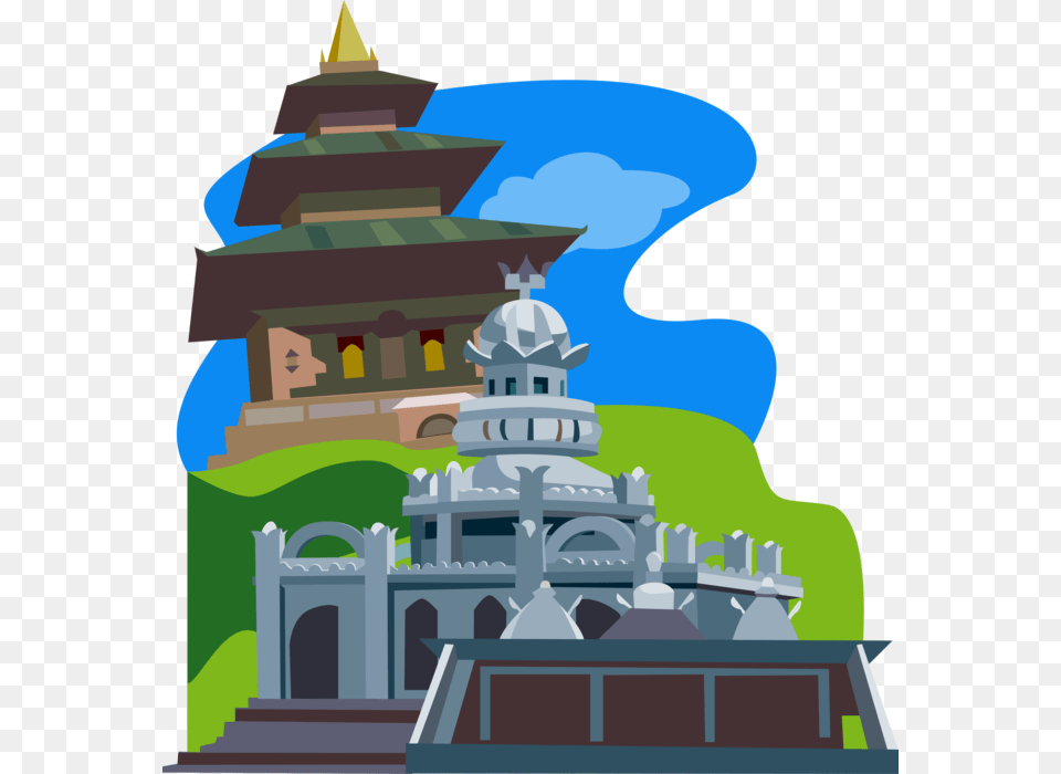 Vector Illustration Of Sagar Shiv Mandir Hindu Temple Shiv Temple Cartoon, Architecture, Building, Dome, Prayer Png