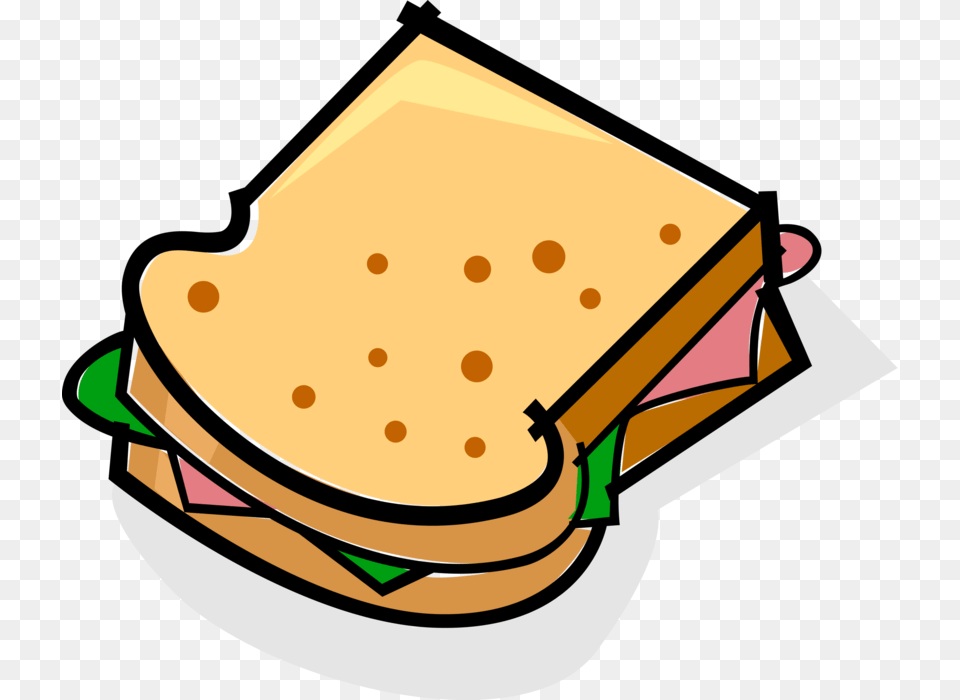 Vector Illustration Of Sandwich Sliced Cheese Or Meat Ham Sandwich Clipart, Food, Bread Free Png Download