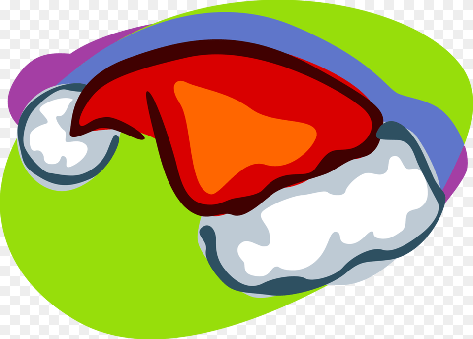 Vector Illustration Of Santa S Hat At Christmas, Dish, Food, Meal, Sushi Png Image