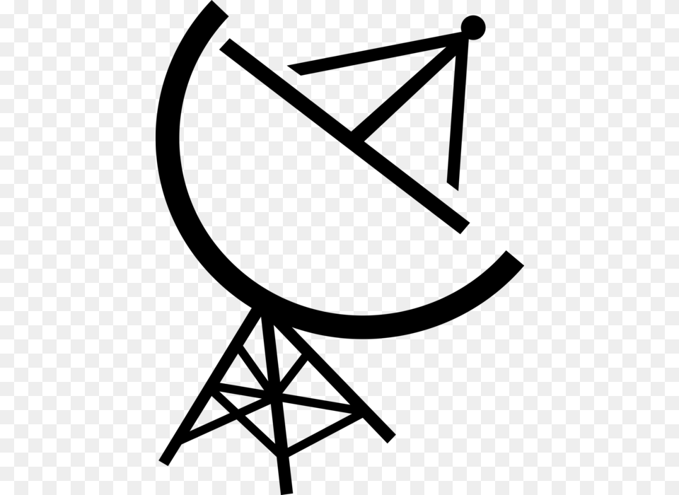 Vector Illustration Of Satellite Dish Parabolic Antenna, Gray Free Transparent Png